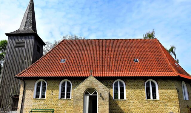 church, old ship church, built in 1673, in arnis, smallest city of germany, wooden bell tower, restored, sightseeing, schleswig-holstein
