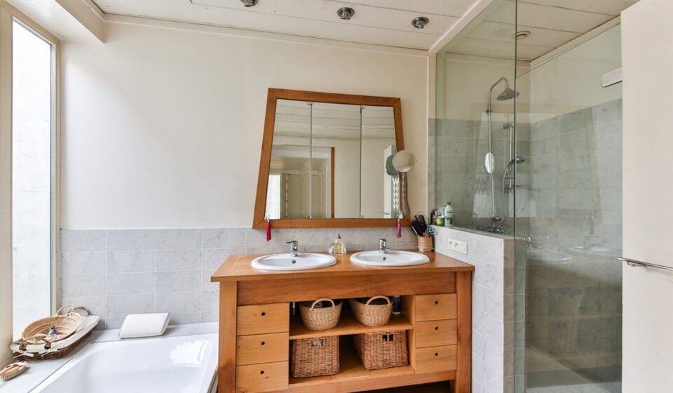 bathroom, wood furniture, shower, modern bathtub, decoration, bathroom, bathroom, bathroom, bathroom, bathroom