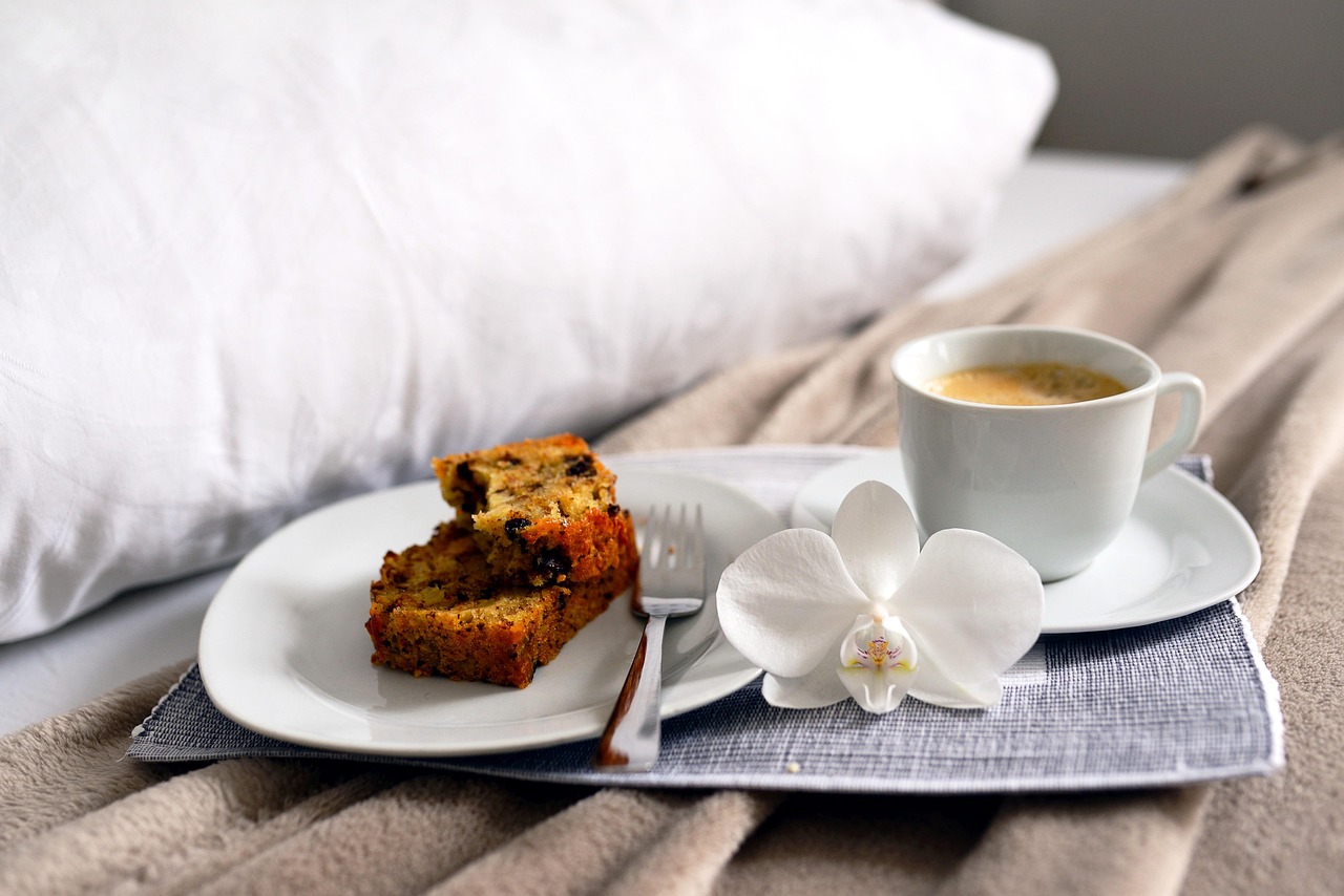 coffee, breakfast, bed, food, cake, happy mothers day, pastry, drink, beverage, breakfast in bed, place setting, coffee cup, service, coffee time, dishes, coffee break, enjoyment