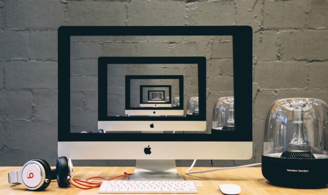 picture in picture, imac, computer, desk, screen, pc, monitor, communication, design, office, droste effect, imac, imac, imac, imac, imac