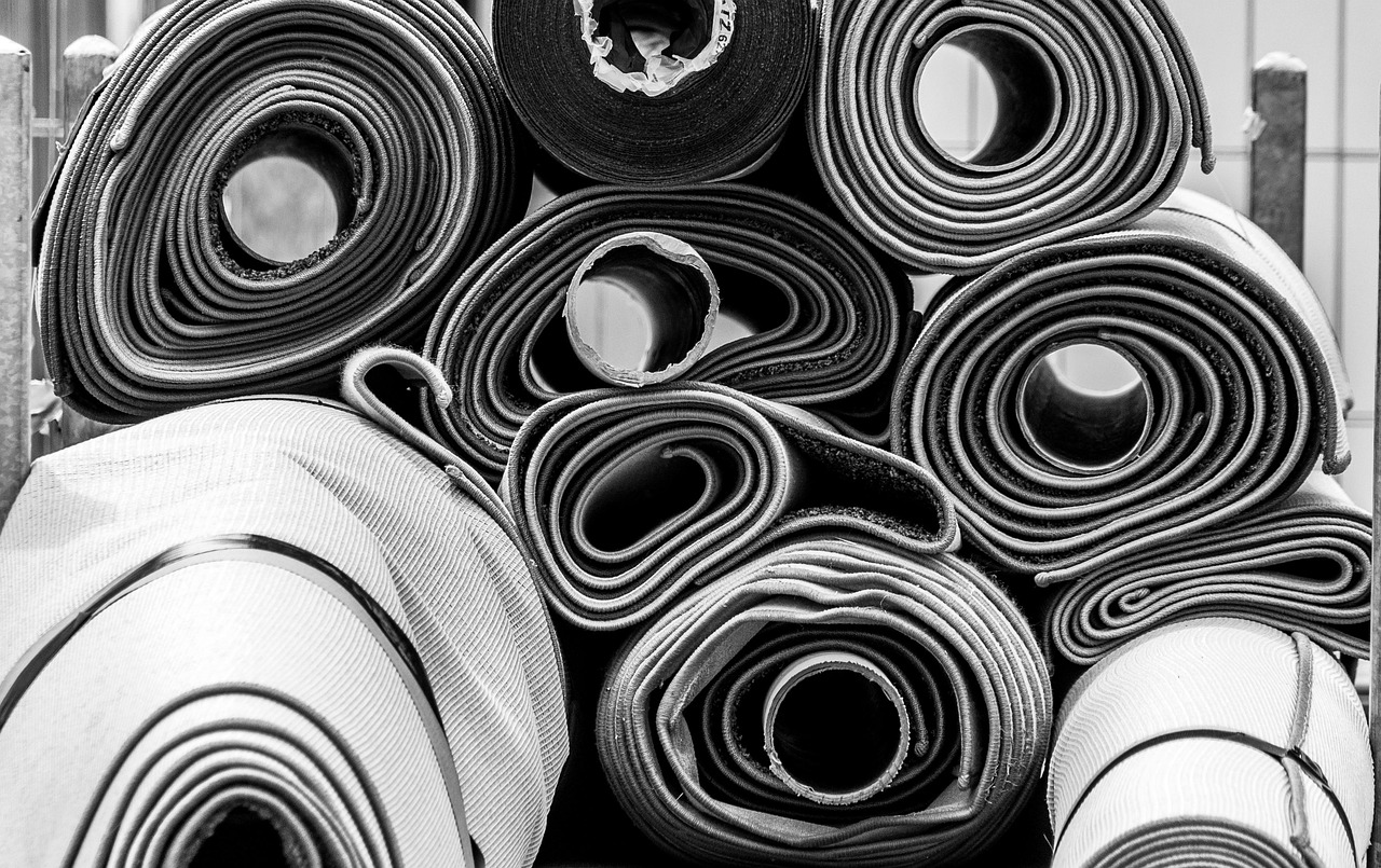 carpet, roll, circles, template, monochrome